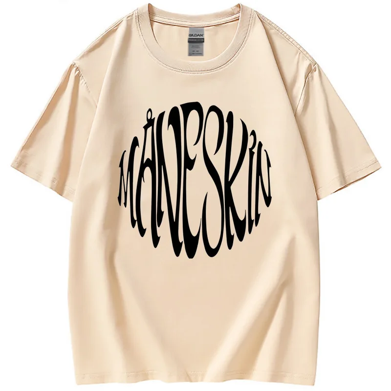 

2023 New Maneskin T Shirt Men And Women T-shirt Sky Moonlight Band Maneskin Printed Tees Loose Crewneck Short Sleeve Tops