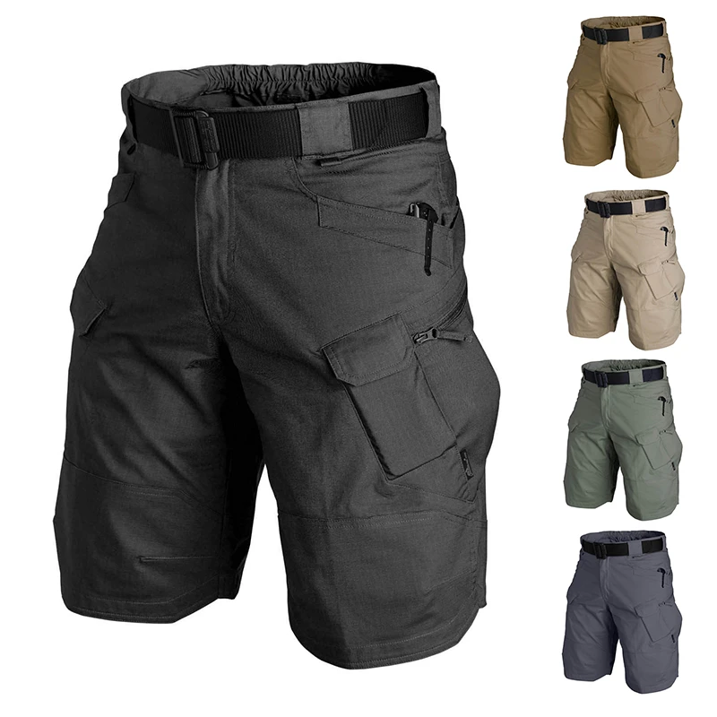 Men Urban Military Tactical Shorts Outdoor Waterproof Wear-Resistant Cargo Shorts Quick Dry Multi-pocket Plus Size Hiking Pants casual shorts for men
