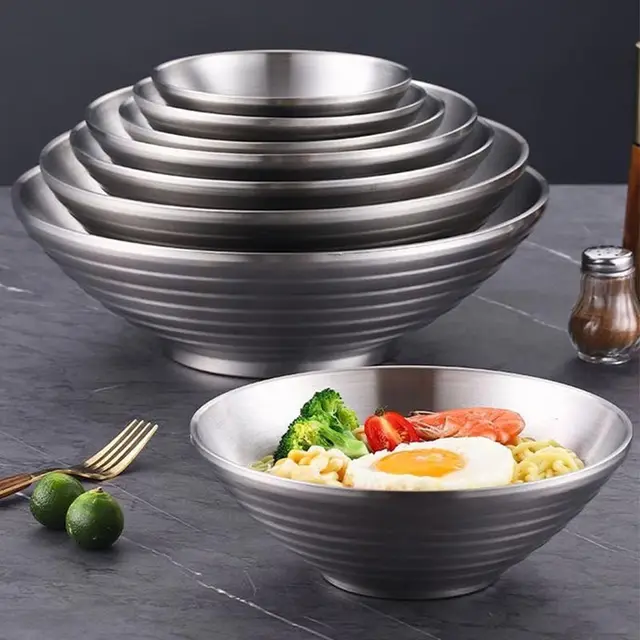 내구성과 스타일을 겸비한 304 스테인레스 스틸 쌀 샐러드 그릇