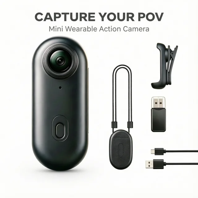 4K HD Mini Vlog Camera with WiFi Wireless Portable Action Body Cam for Sports Travel Photography Pocket Sized Video Recorder 1