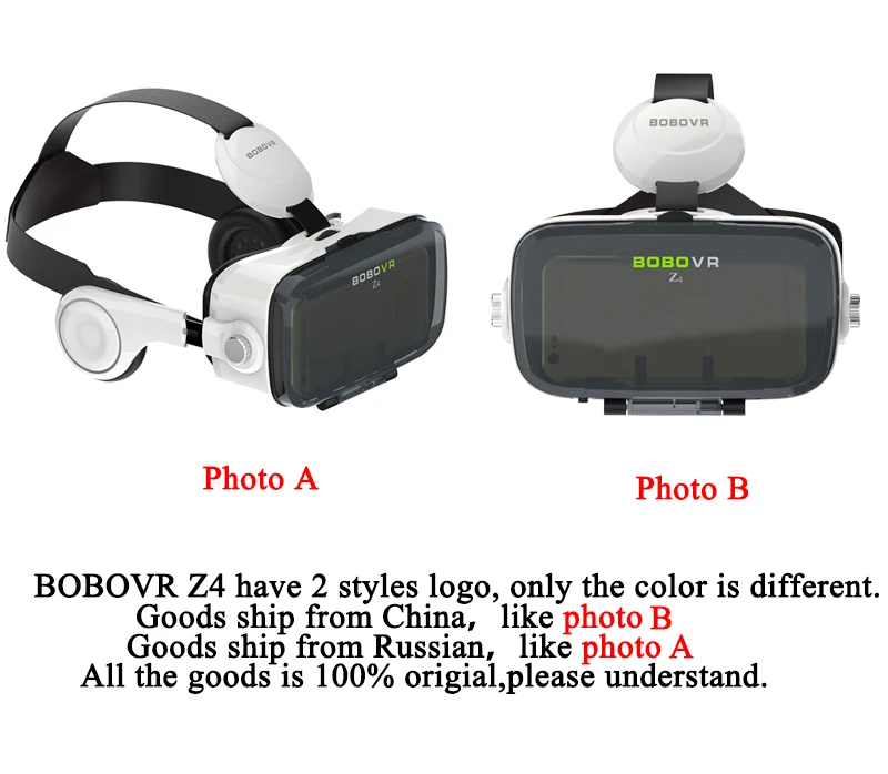 BOBOVR Z4 Leather 3D Cardboard Helmet Virtual Reality Upgraded Version VR Glasses Headset Stereo BOBO VR for 4-6' Mobile Phone