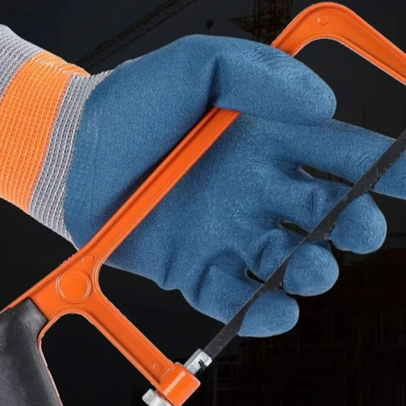 Rubber Impregnated Non-slip Gloves Men Anti Fouling Hard Wearing Work Glove Anti Dirty Workshop Factory Sturdy Nylon Work Gloves