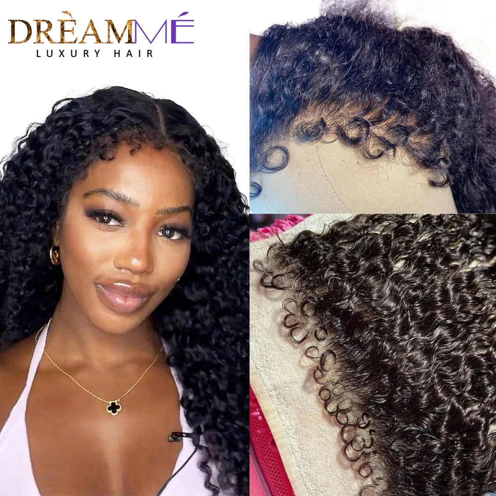 Deep Curly 13X6 Real invisible HD Lace Frontal With Curly Baby Hair 5x5 6x6 7x7 Real HD Lace Closure With Kinky Edges Hairline human hair lace closure