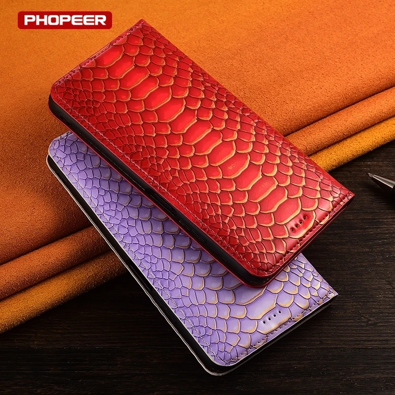 Luxury Leather Flip Wallet Phone Case with Magnetic Closure