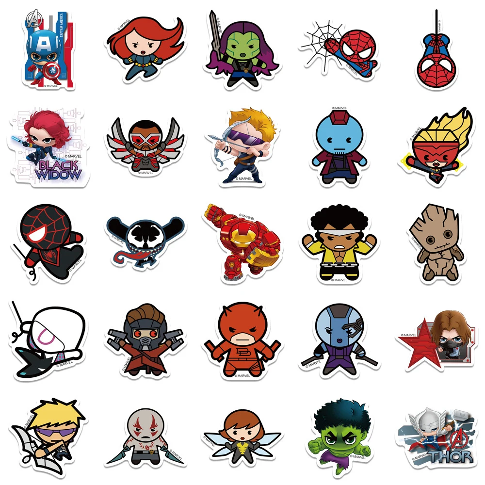 10/30/50/100 Stück Marvel The Avengers Anime Cartoon Aufkleber Superhelden-Aufkleber DIY Laptop Handyhülle Fahrrad Coole wasserdichte Aufkleber – Detail 1