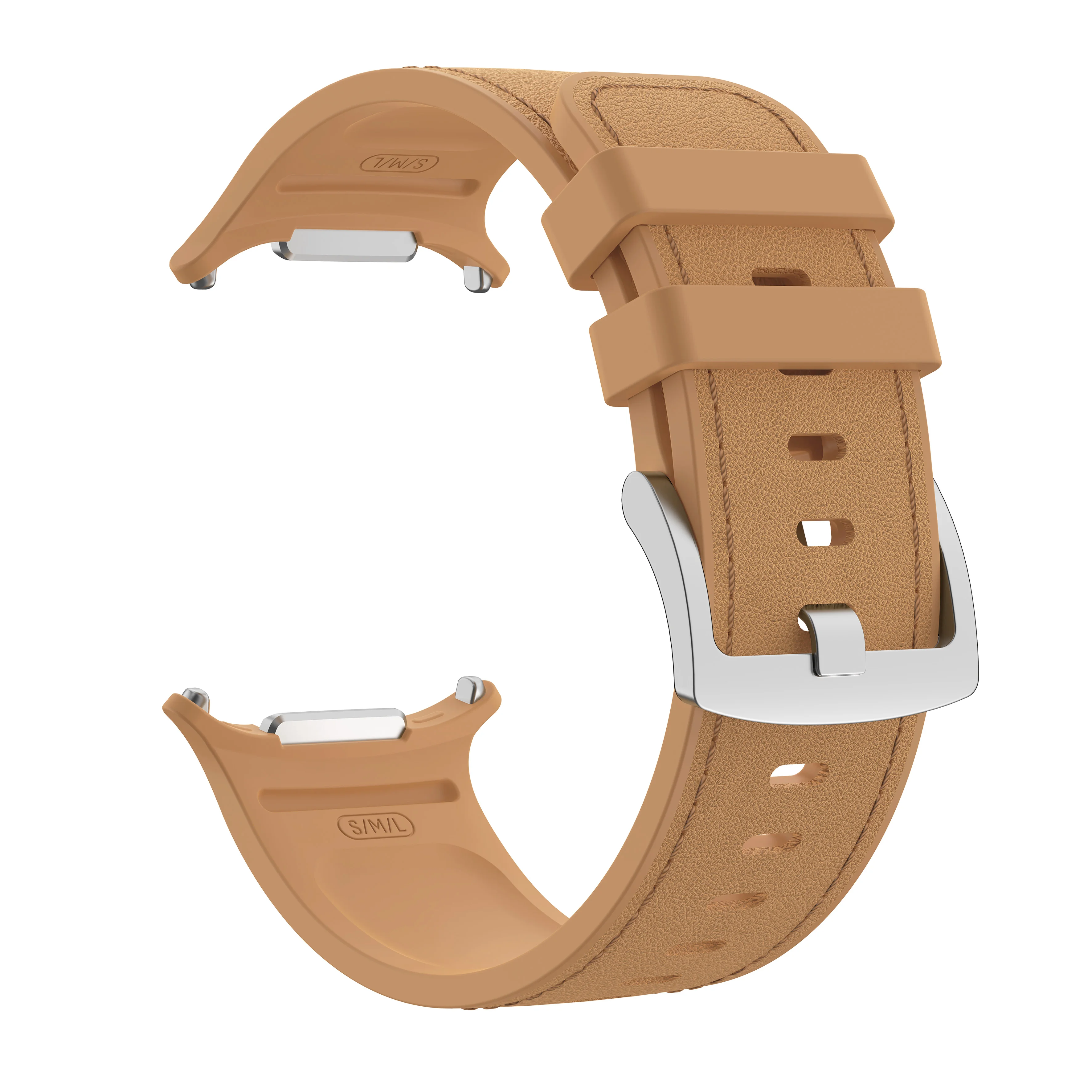 Peakform Premium Leather+Silicone Sport Bracelet Strap for Smartwatches