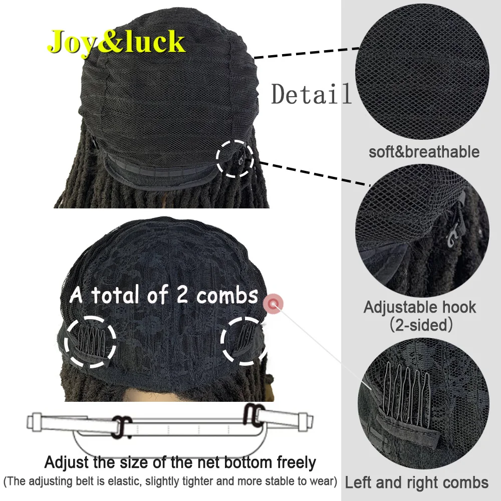 Synthetic Wig synthetic wig Long Dreadlocks Wig For Men Straight Crochet Hair Braiding Middle Part Hair Wigs Daily