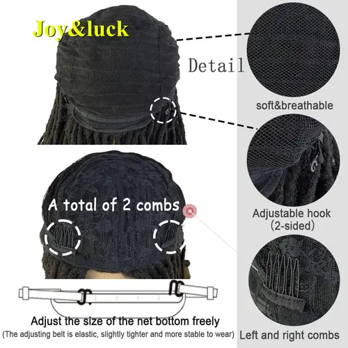Long Dreadlocks Wig For Men Synthetic Black Dreadlock Straight Crochet Hair Braiding  Middle Part Hair Wigs Daily  Wig - Image 6