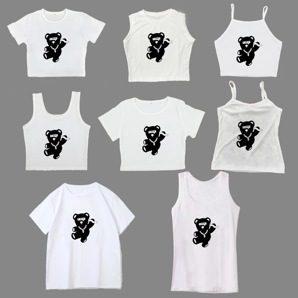 Short-sleeved T-shirt pure cotton women summer new spice girls high waist slim short crop clothing tide sweet and spicy