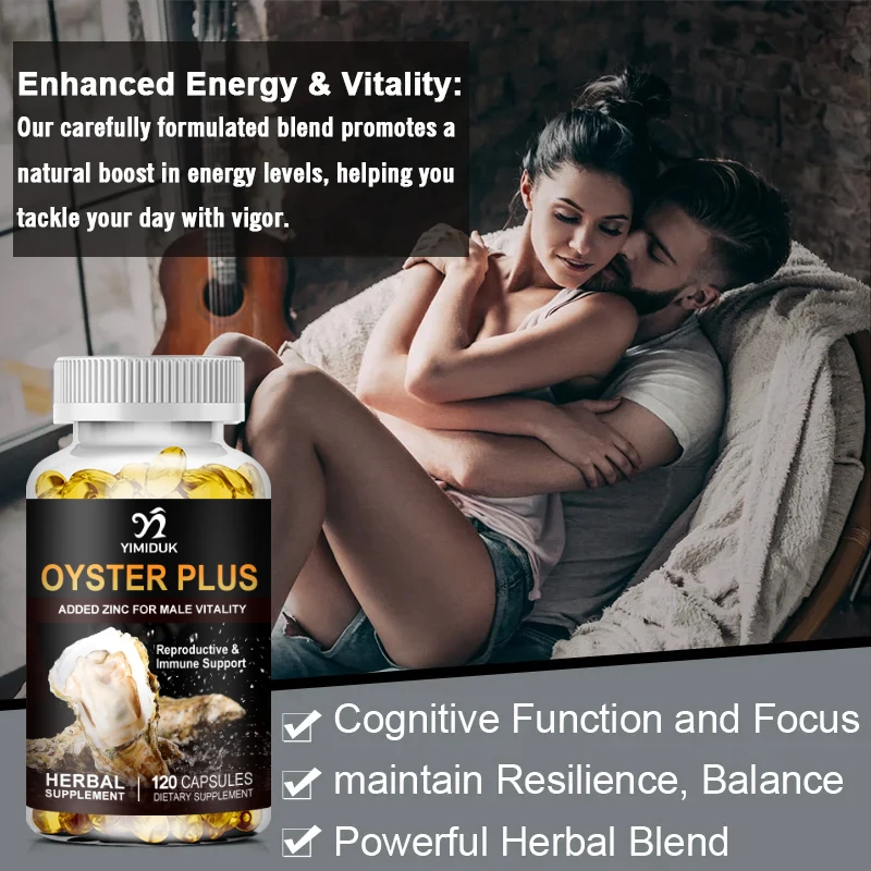 Oyster Plus with Zinc Capsules for Natural Energy, Strenth, Immune System Support Male Health Nutrition Supplement