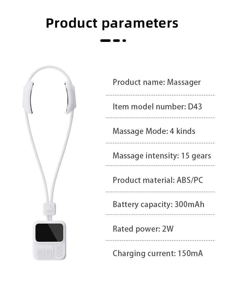 Neck Massager Necklace Pulse Hot Compress Massager Relieve Pain Intelligent Pendant