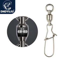 Premium Stainless Steel Fishing Lure Connector with Ball Bearing Swivel and Fast Pin Snap - Size 3 (100 pcs)