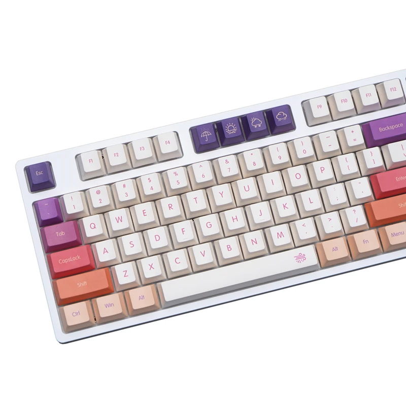 Cereja Perfil Keycaps Conjunto para Keychron Anne Gk64 Poker Varmilo Fl980 Pbt Corante Subbed Cereja Perfil 143 Chaves por Conjunto - Imagem 3