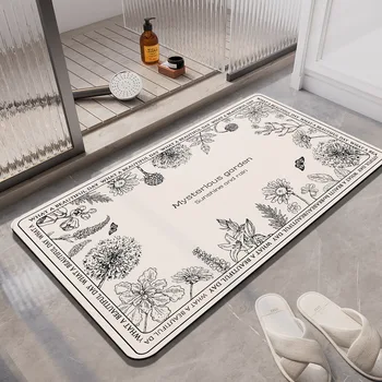Retro Luxury Diotomite Tappetino da bagno per bagno Tappetino assorbente Tappetino per doccia antiscivolo ad asciugatura rapida Tappeti per WC Zerbino lavabile 1