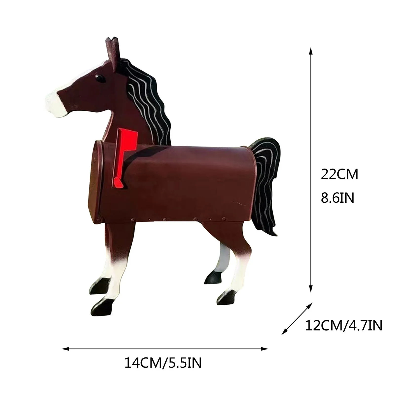 Unique Chicken Cow Horse Mailbox Metal Wall Mounted Outside Farm Weatherproof Decoration Garden Animal Post Mailboxes Craft