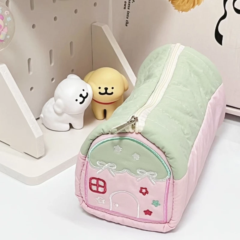 연필 가방 작은 집 디자인, 귀엽고, 작고, 신선하고, 대용량 학생 수납 가방