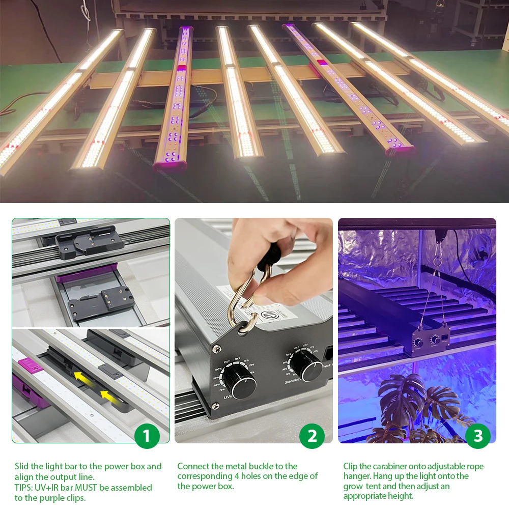 2023 Latest Samsung LM301H EVO Phytolamp Quantum Tech LED Grow Light Bar  UV IR Turn on/off for Indoor Flowers Veg Hydroponics