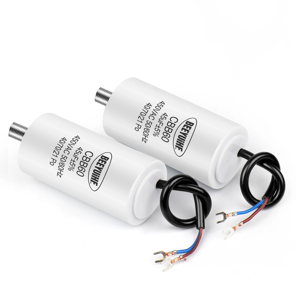 Motor Run Capacitor 1Pcs CBB60 Motor Run Capacitor 450V 4UF 5UF 6UF 8UF 10UF 12UF 14UF 16UF 20UF 100UF Start Water Pump Washer Air Pump with Screws