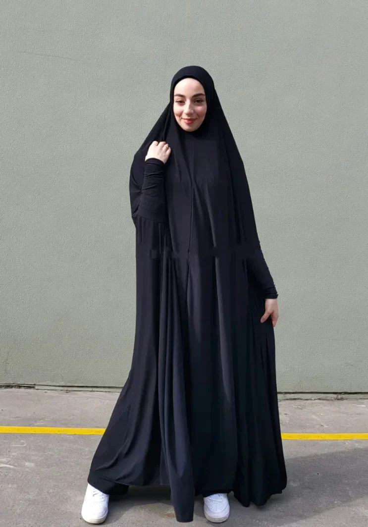 Jilbabs for Women Prayer Dress Hooded Abaya Dubai Turkey Islamic Clothes Stretchy Muslim Overhead Long Khimar Hijab Robe Ramadan
