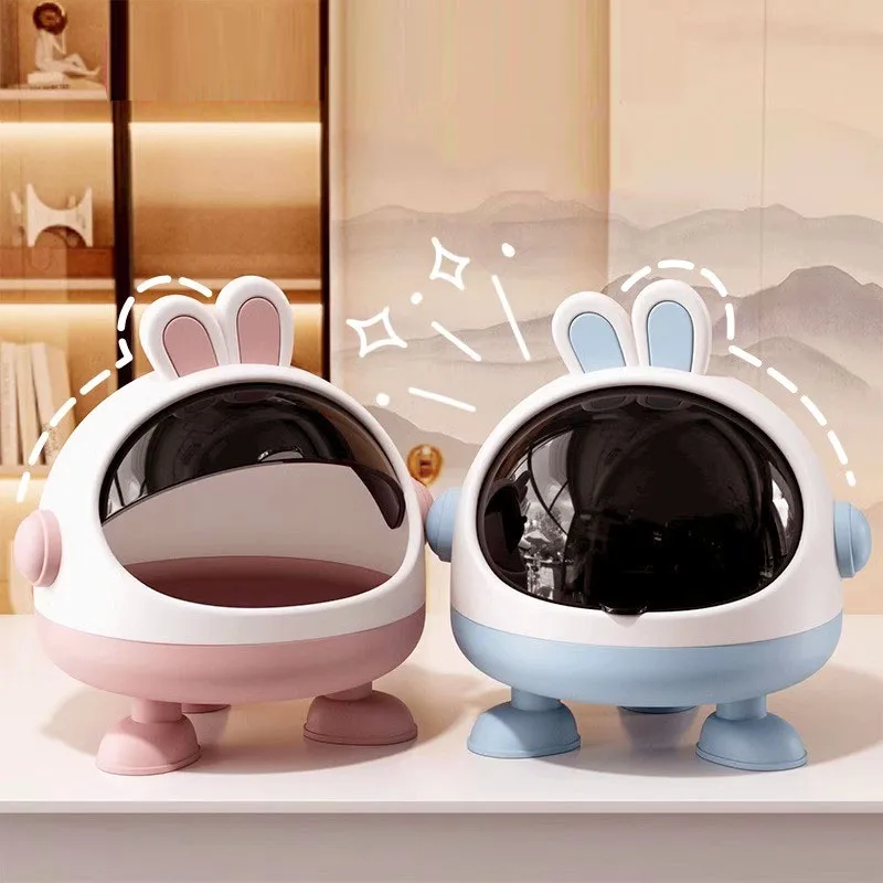 Cute Bunny Doll Bed Baby Storage Box with Mat for Labubu Space Module Doll Sleep Cradle Cart Dolls Bed Furniture Accessories