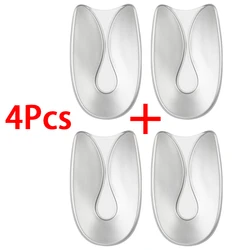 Enhanced Gel Shock - Absorbing Heel Cushions - Soft, Comfortable, Self - Adhesive, Non - Slip Sports Insoles (2 or 4 Pack) - S - EU35 - 39 (Silver - 4Pcs)