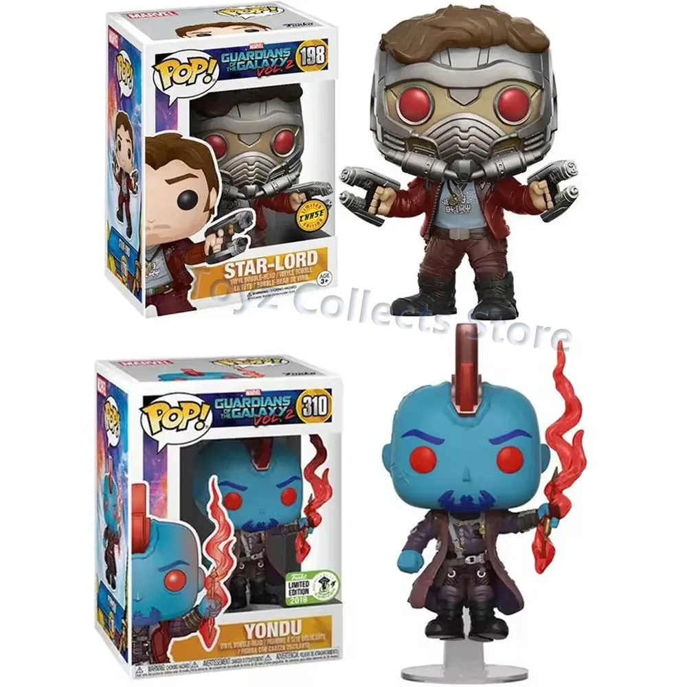 Funko Pop Marvel Movies Guardianes de la Galaxia Star-Lord #198 1201 Yondu #310 Figuras de acción de vinilo Juguetes Regalos Colección Muñecas