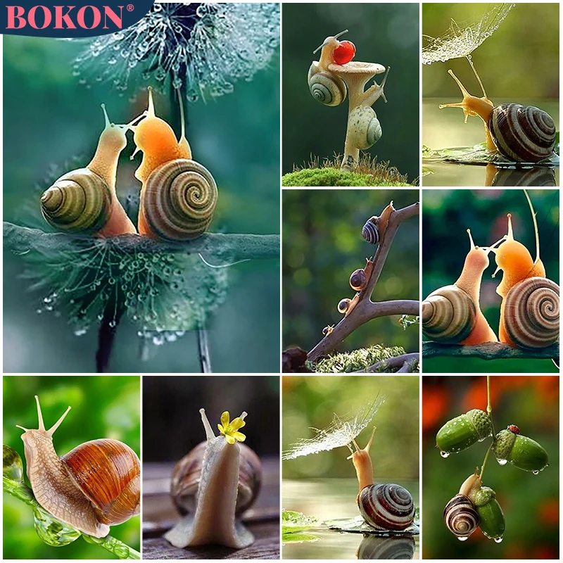 

5D Diamond Colored Animal Embroidery Diamond Cross Embroidery Snail Rhinestone Suit DIY Diamond Mosaic Hand Decoration