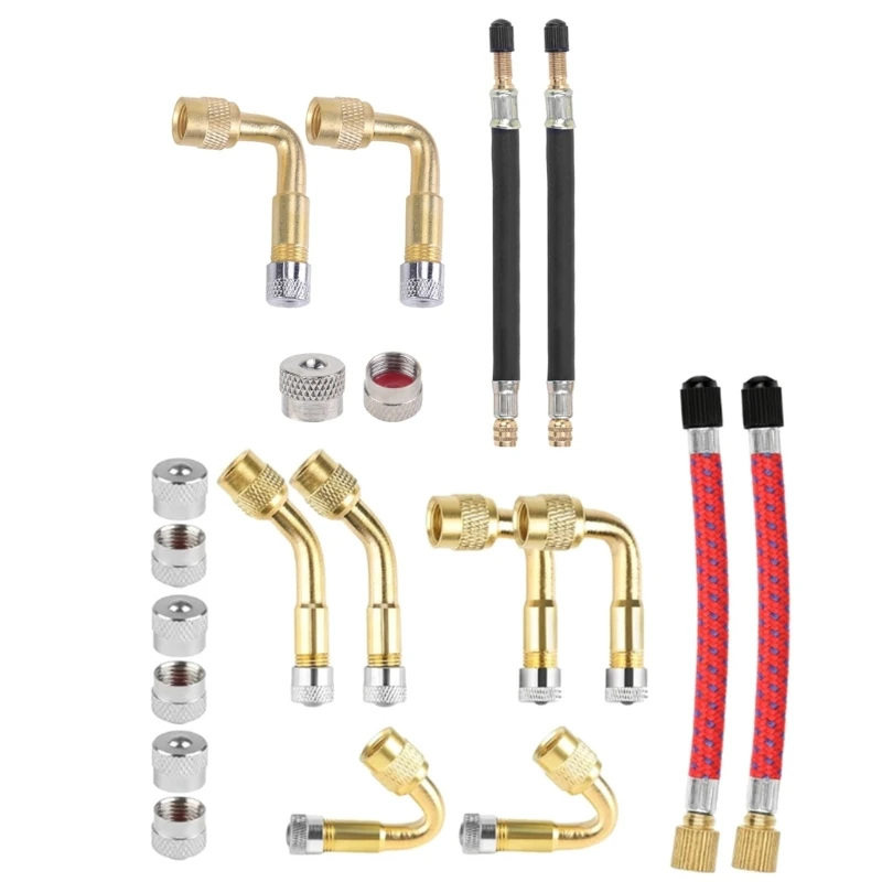Tyre Valves Extension Replacement Flexible Valves Stem Extenders Coppers Bend Tire Valves Adaptors Easy Installation Dropship