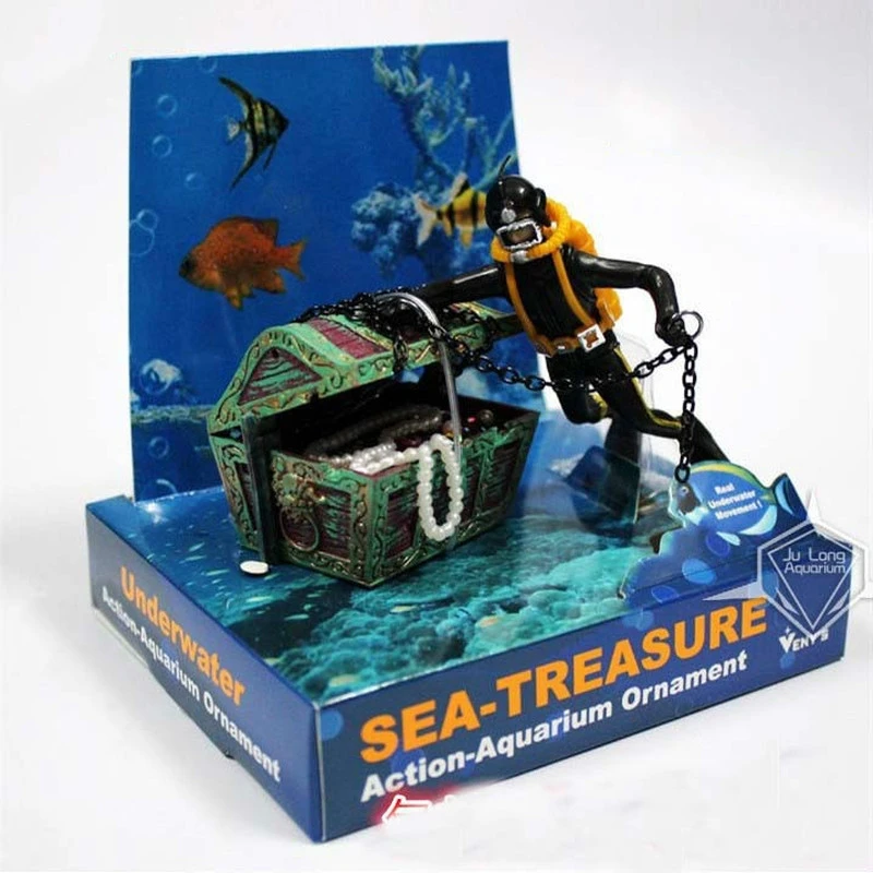 Decorazione Del Serbatoio Di Pesce Treasure Frogman Fish Tank Paesaggistica Aquarium Pirate Treasure Aquarium Decoration