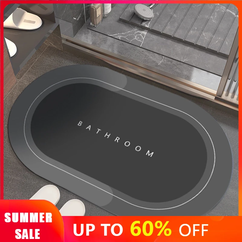 Super Absorbent Bath Mat Quick Drying Bathroom Rug Nonslip Entrance