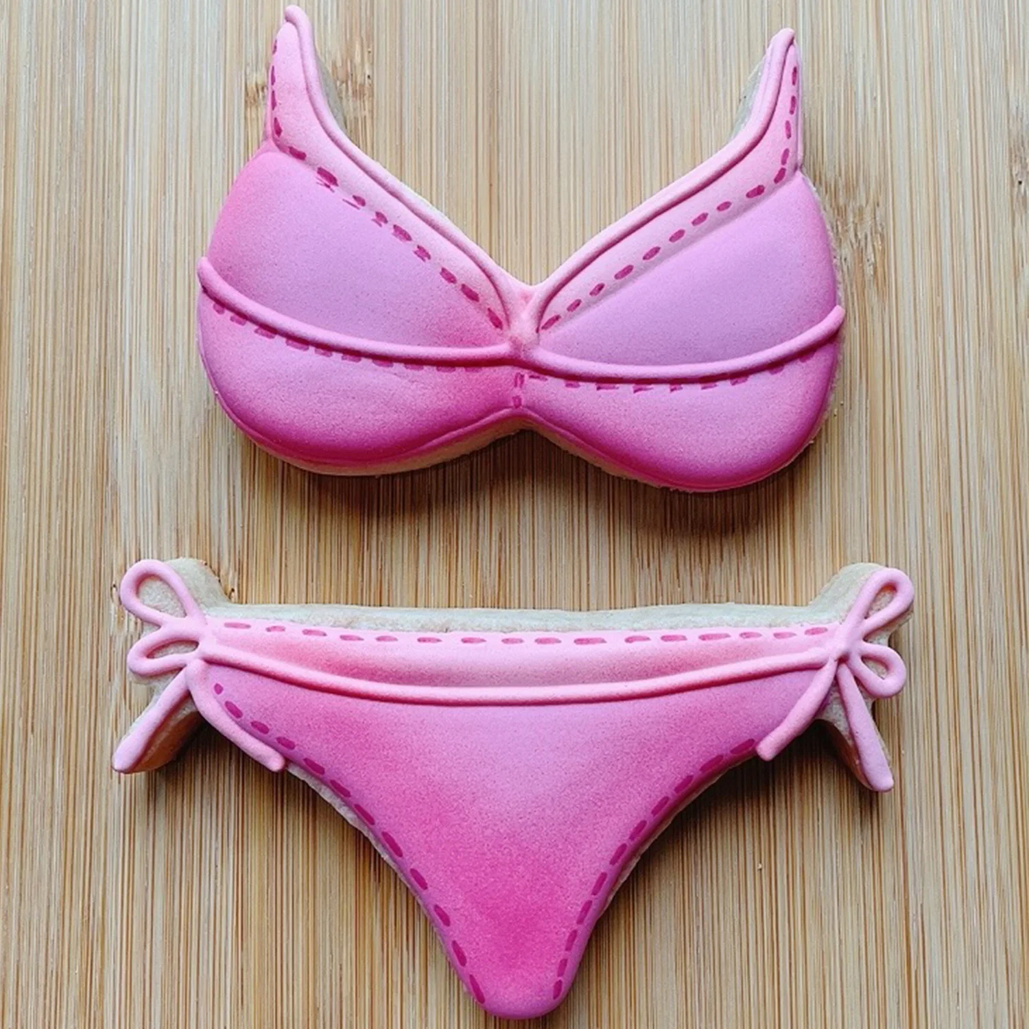 KENIAO Summer Beach Hawaii Bikini Cookie Cutter Set-2 Pieces-Biscuit Fondant Bread Pastry Sandwich Molds Stainless Steel