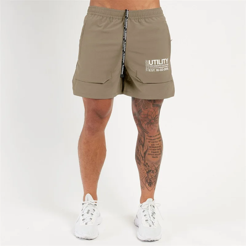 2024 New Men's Shorts Quick Drying Breathable Stretch Quarter Pants Jogger Gym Exercise Fitness Shorts 6