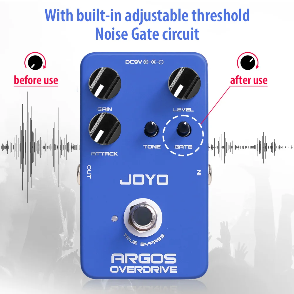 JOYO JF-23 ARGOS OVERDRIVE Guitar Effect Pedal 6 Overdrive Tones Built-in Noise Gate Circuit True Bypass Electric Guitar Pedal