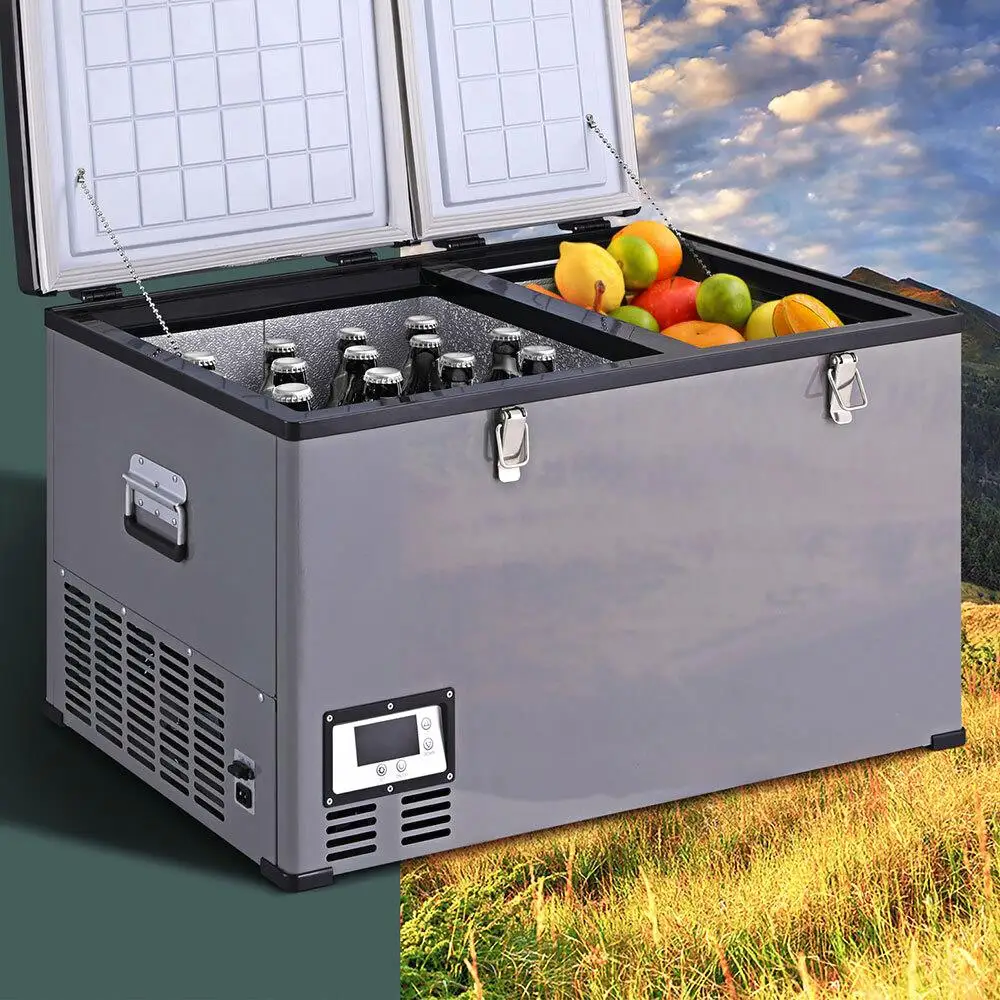 Portable Bar Fridge Freezer 100L 12V 24V 240V Perfect for Camping Boating Outdoor Events