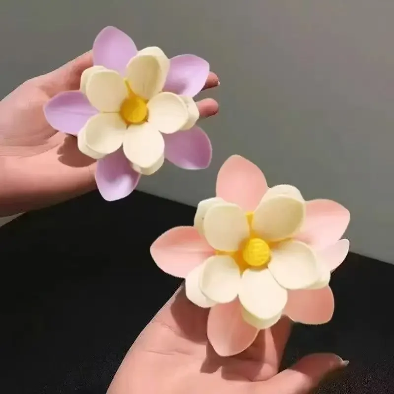 10개 꽃잎 모양의 창의적인 연꽃 모양 밀봉 클립, 자석 냉장고용 가정용 간식 이중 고정 집게, 주방용품