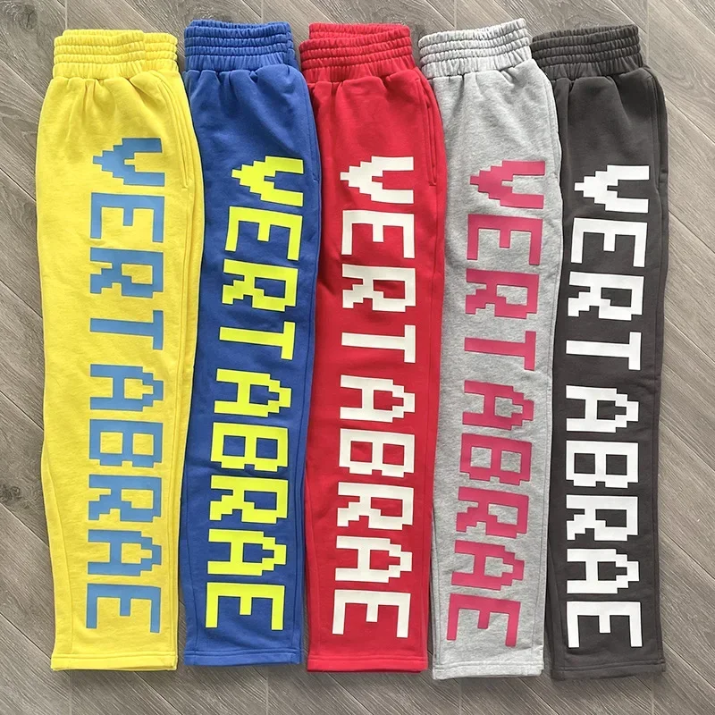 

Спортивные брюки 24ss Vertabrae для мужчин и женщин, штаны оверсайз из чистого хлопка с принтом буффами и надписью, 1:1