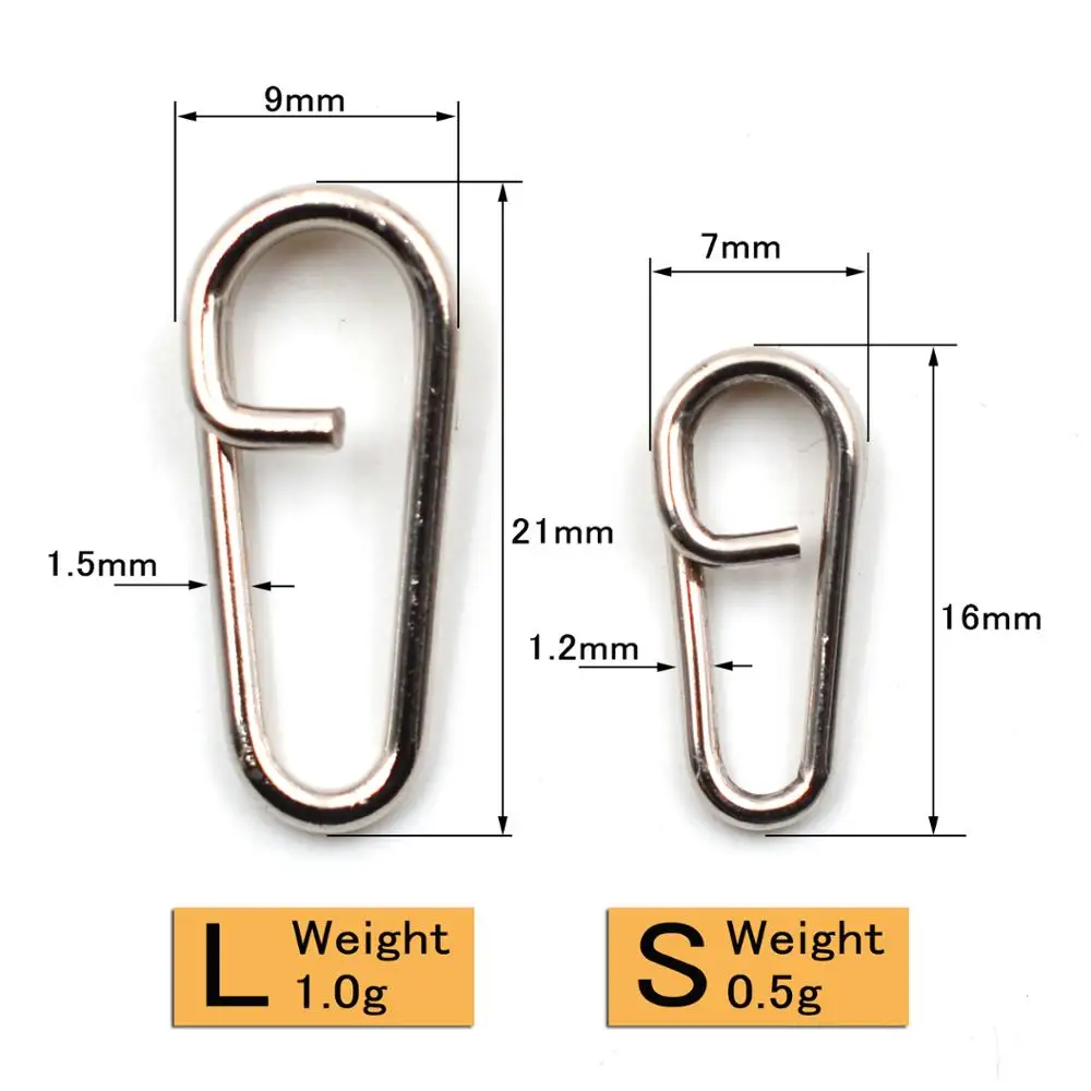 Dr.Fish Clip Snaps In Acciaio Inox Power Clip 150-240LB: Connettori A Scatto Per Pesca