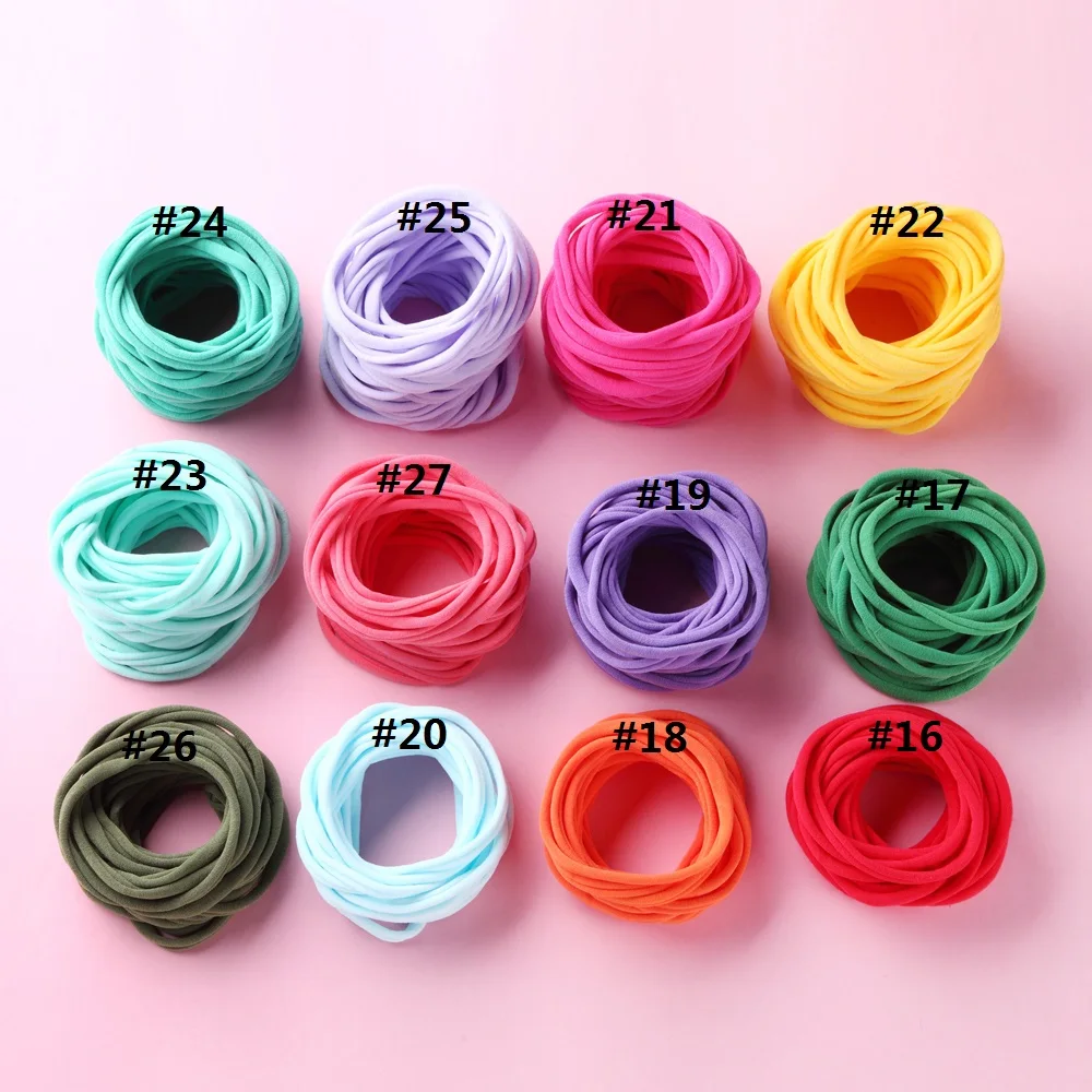 20Pcs/Lot Baby Girl DIY Nylon Headbands Soft Traceless Stretchy Headband for Children Girl Hairband Elastic Hair Accessories 5