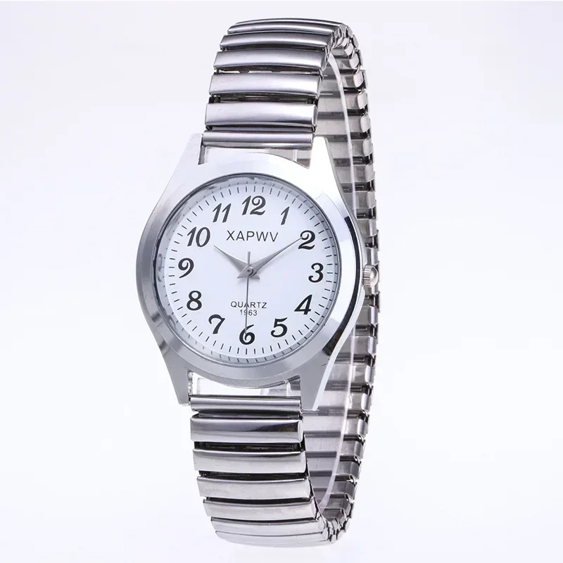 JewelryWe Orologio da Donna Elastico con Zirconi - Elegante Orologio da Polso in Acciaio Inossidabile con Quadrante Ottagonale Asimmetrico e Numeri Romani