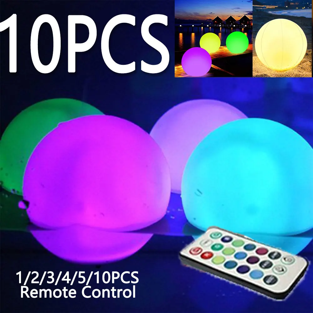 101PCSFloatingPoolLightswith16ColorsWaterproofOutdoorSwimming