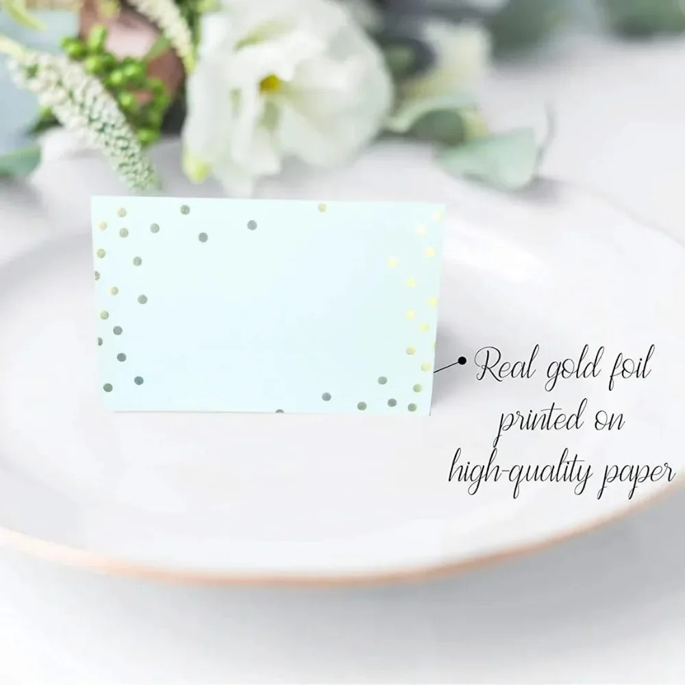 20/50/100pcs Gold Silver Dot Wedding Seating Number Table Card Name Place Cards Decor Christmas Birthday Party Greeting Card