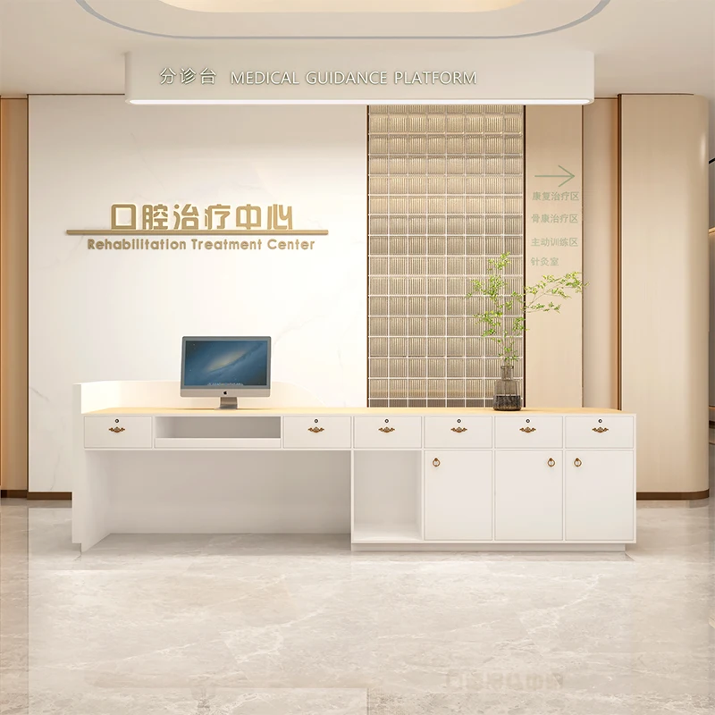 Beauty Salon Bar Counter Reception Desk Hair Salon Storage Podium Church Pulpit Help Center Office Furniture Receptionsdisk FYRD