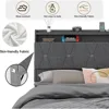 Large Lift Storage Bed Frame, Storage Headboard with Charging Station, Soft Cushioned Platform Bed with LED Lights 5