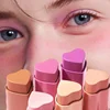 Cream Blush Stick Multi-purpose Heart-shape Blush Cream Stick Shadow Blush Lipstick 3 in 1 Contour Stick Peach Cheek Tint Makeup 1