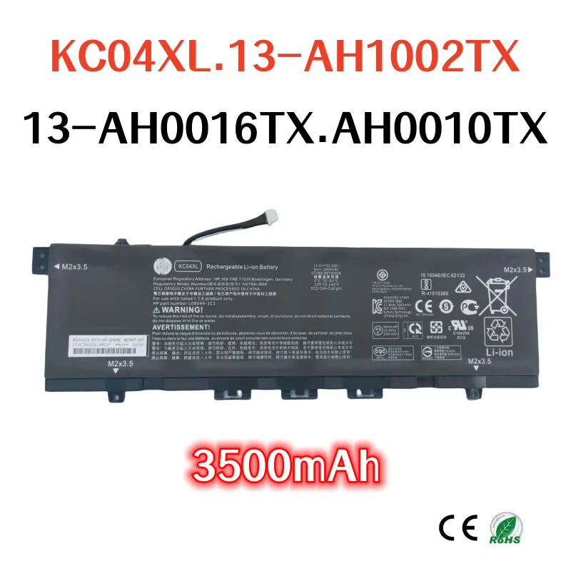 

100%Original 3500mAh For HP KC04XL TNP-W133 W136 W141 W144 13-AH1002TX 13-AH0016TX AH0010TX HSTNN-IB8K/DB8P laptop battery