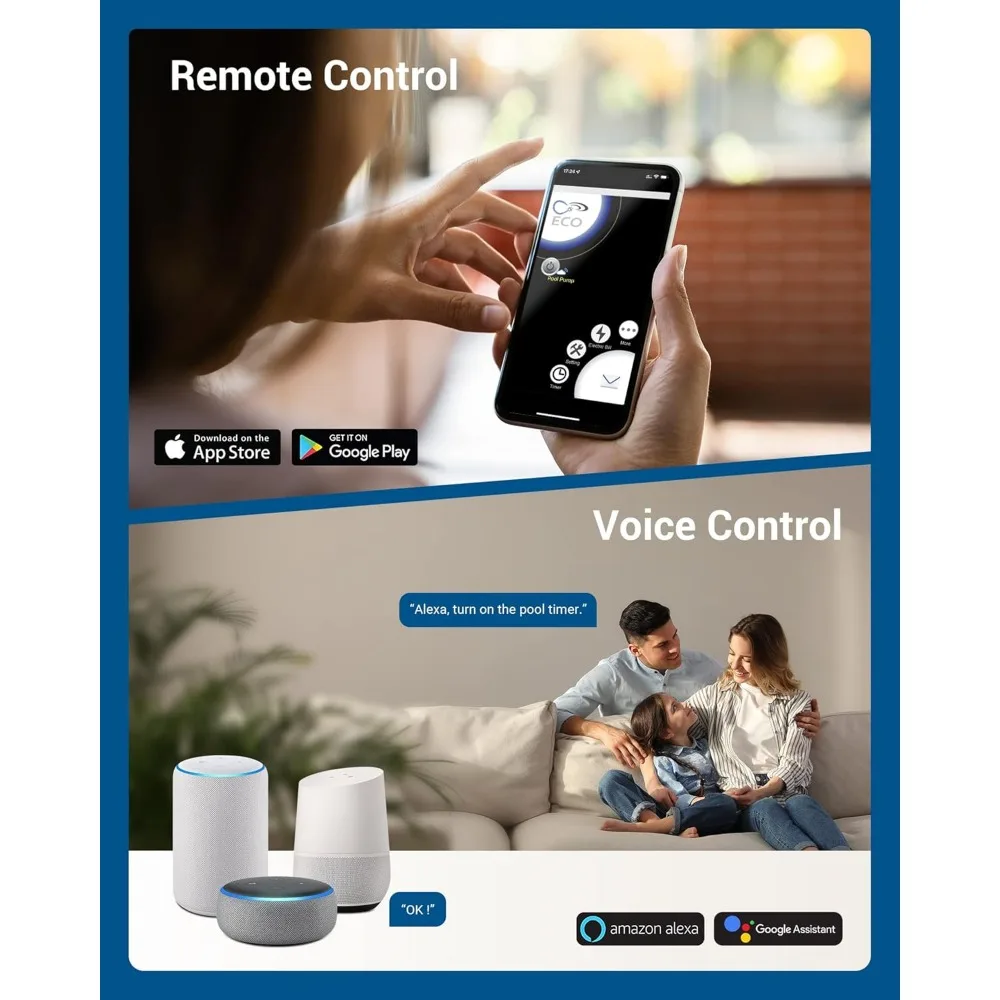Pool Pump Timer, Outdoor Wi-Fi Box, Heavy Duty 40A 120-277 VAC 2HP Wireless Controller Timer, Water Heater 2