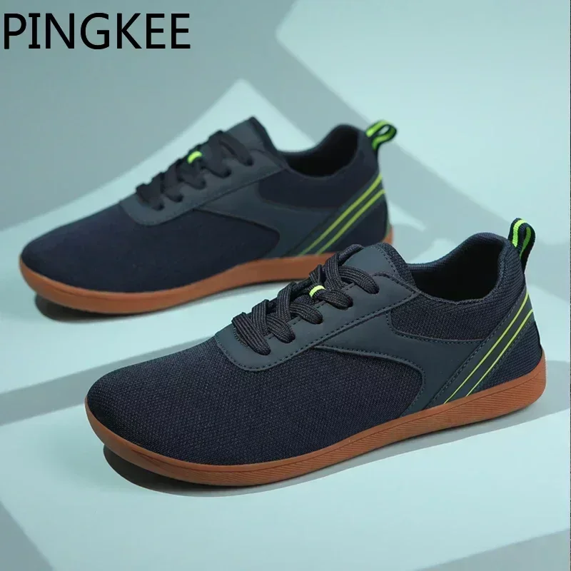 PINGKEE вязаная обувь с широким носком, босиком, минималистичные мужские кроссовки с нулевым падением, оригинальные повседневные кроссовки для мужчин