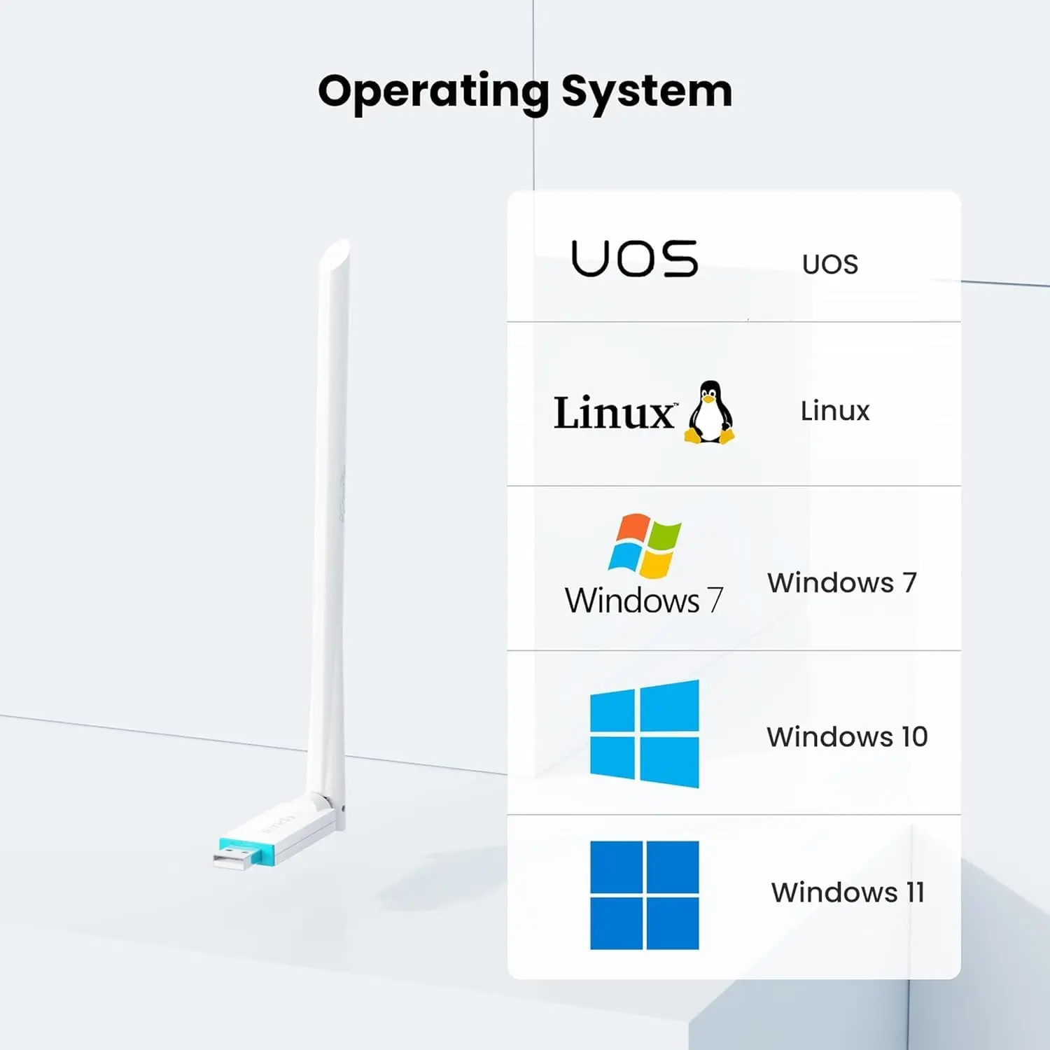 Tenda AX300 와이파이 6 U2 엔트리 레벨 전용, 2.4GHz 와이파이 동글, 고이득 안테나, AP 모드, 간편한 설정, PC 데스크탑용 USB 2.0 어댑터