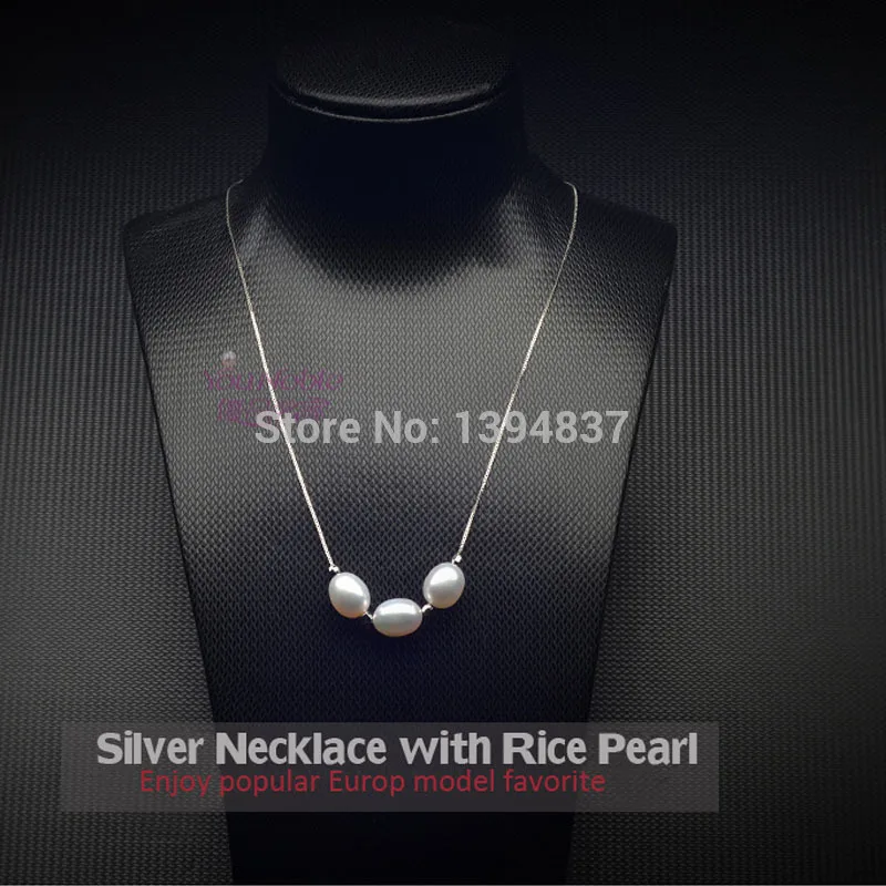 Real Natural Freshwater Pearl Necklace Women,Wedding Cute 925 Silver Pendant Necklace Daught Birhtday Gift 2