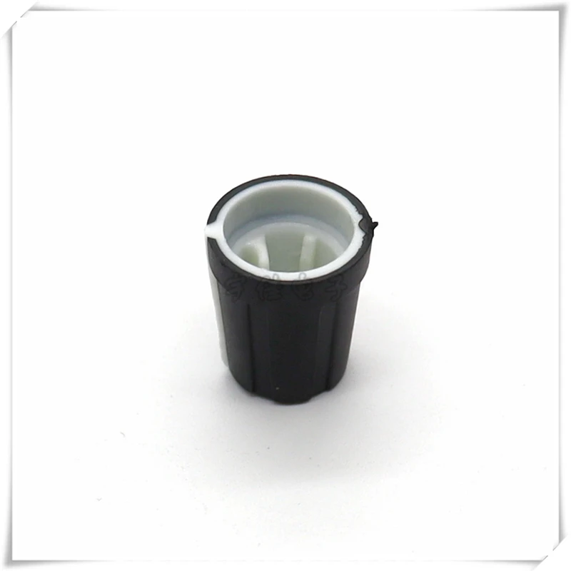 10PCS Potentiometer Knobs Black Half Shaft Handle Knob Cap Rubber 0 Degree Indication D Hole